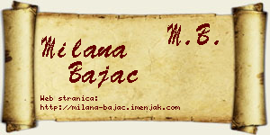 Milana Bajac vizit kartica